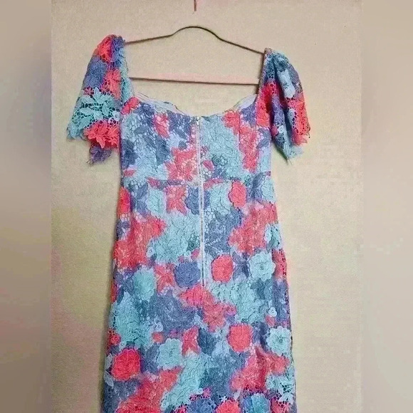 Off The Shoulder Floral Lace Midi Dress - Picture 9 of 10